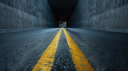 Cold paint road marking with low reflectivity and signs of wear on urban street