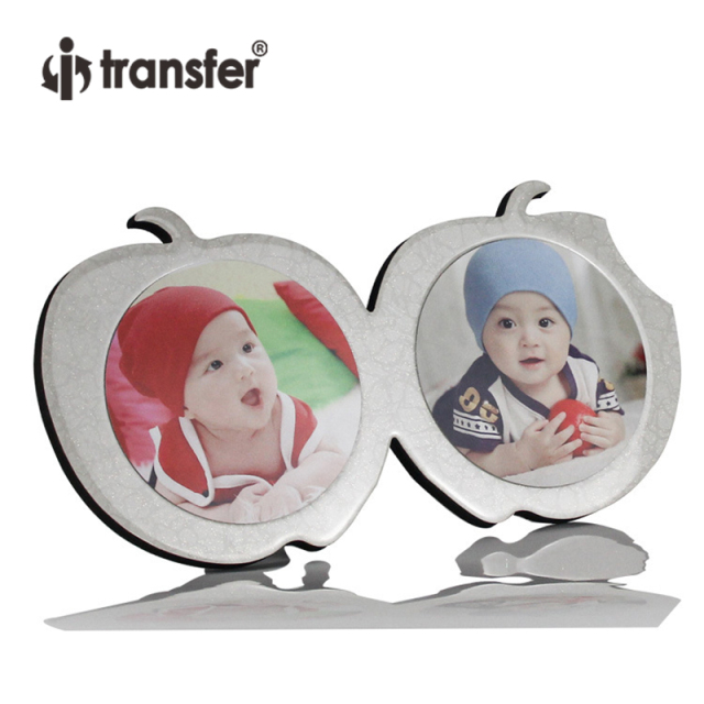 Two Apple Shaped Sublimation Blank Wooden Board Photo Frame