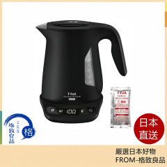 T-fal 特福 Justine Lock Control 電熱水壺 KO823NJPA 1.2L 黑色|電子控溫|保溫功能|防傾倒鎖定|