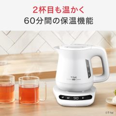 T-fal 特福 Aprecia Lock Control 電熱水壺 KO8601J0 0.8L 白色|8段溫度設定|保溫功能|防傾倒鎖定