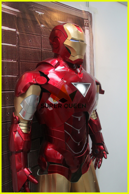 Cosplay Marvel Superheroes Iron Man Mark 6 (VI) Costume with Lights for Kids Parties