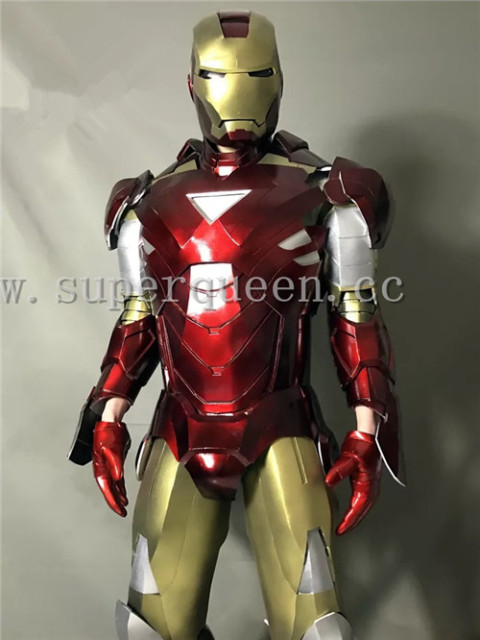 Cosplay Marvel Superheroes Iron Man Mark 6 (VI) Costume with Lights for Kids Parties