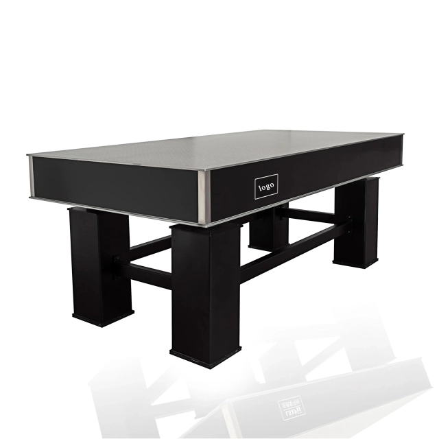 GZT Series rigid optical table with honeycomb top and steel supports