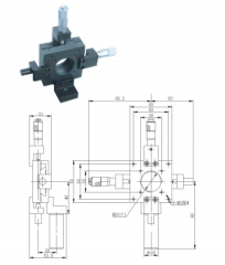 LDTSP-D2-W-13V Integrated Multi-axis Manual Translation Stage Table Size 60.5 x 39.5 mm Travel Range 13 mm