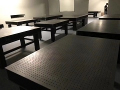 POT-P Solid rubber vibration isolation optical table size optional with casters