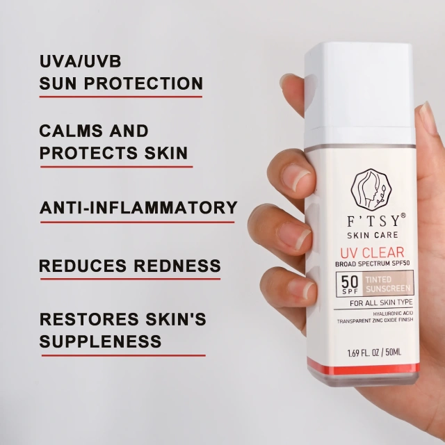 Private Label Lightweight Oil Free Under Makeup Primer Mineral SPF 50 Tinted Sunscreen Face Moisturizer for Sensitive Skin