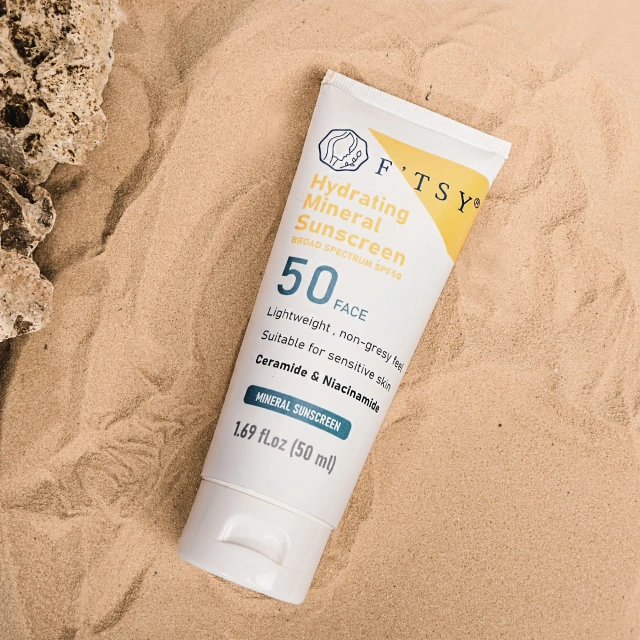 100% Mineral SPF 50 Mineral Sunblock Daily Sun Cream Oil Free Water Resistant Zinc Oxide Face Sunscreen for Sensitive Skin