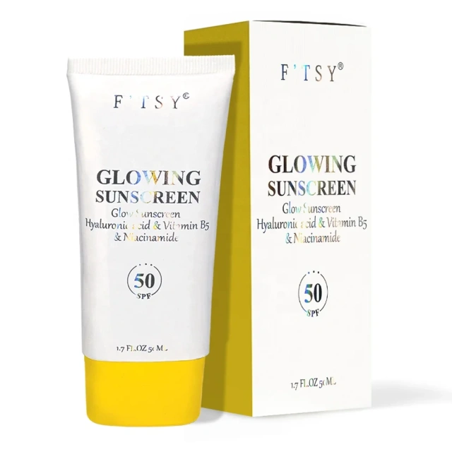 2024 New Arrived Natural Adults Body Facial Private Label SPF 50 50ml Glow Sunscreen Cream