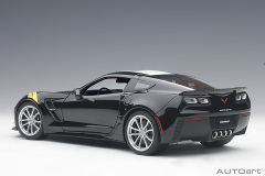 71273 1/18 CHEVROLET CORVETTE GRAND SPORT (BLACK/WHITE STRIPES/YELLOW FENDER HASH MARKS)