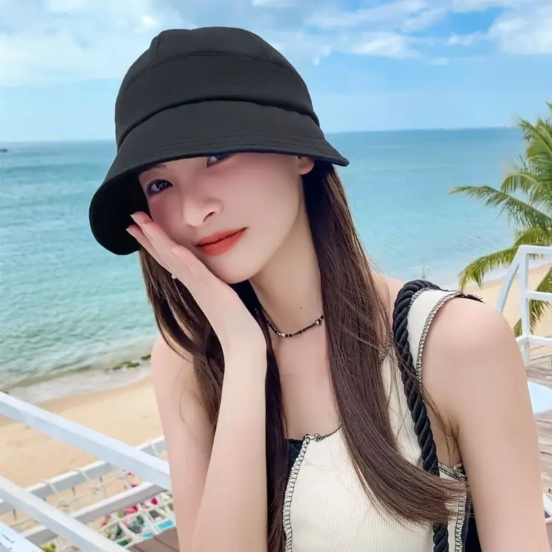 韓国風ファッション 無地 紫外線対策 日よけ帽 UVカット 小顔効果 サイズ 調整 テープ 帽子