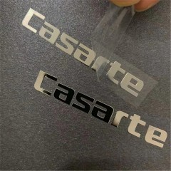 Custom 3D Logo Nickel Metal Stickers/Silver Brushed Nickel Electroforming Label