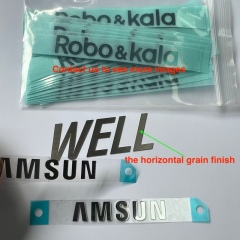 Custom 3D Logo Nickel Metal Stickers/Silver Brushed Nickel Electroforming Label