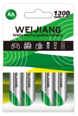 4 park Customized AA Solar Batteries 1300mAh NiMH AA Rechargeable Battery Cells