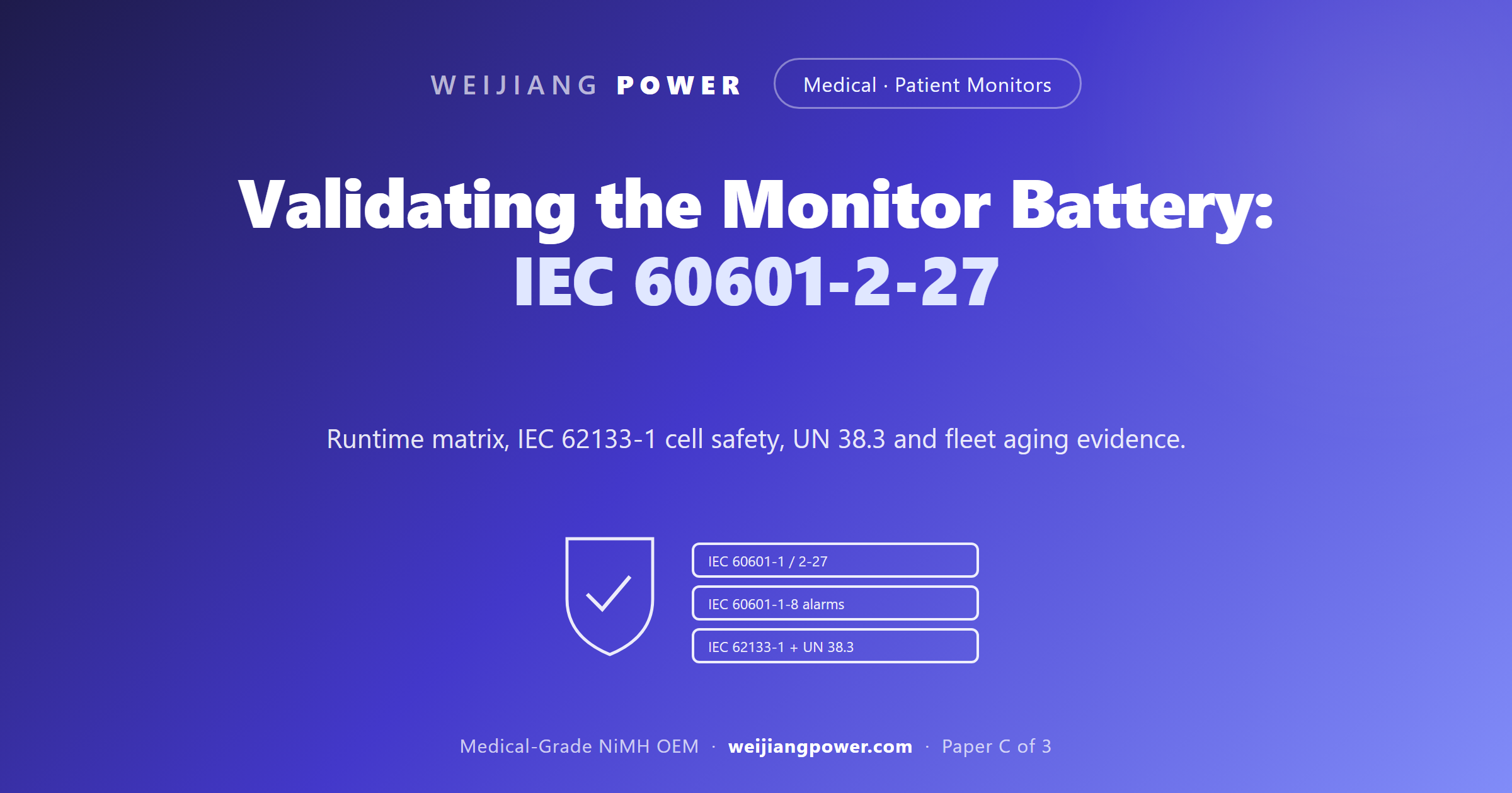 patient monitor battery validation IEC 60601-2-27 IEC 62133 testing