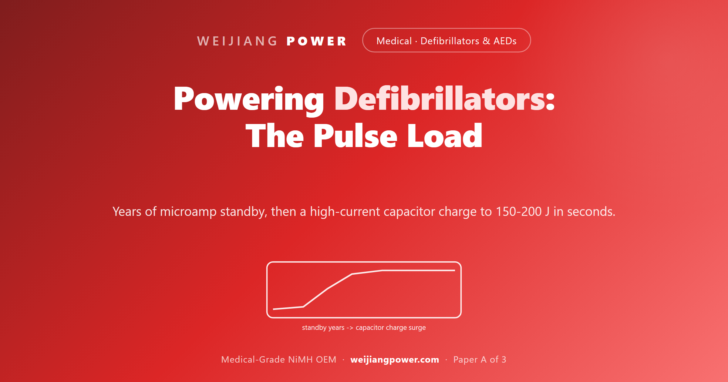 AED defibrillator battery load profile capacitor charging high pulse current