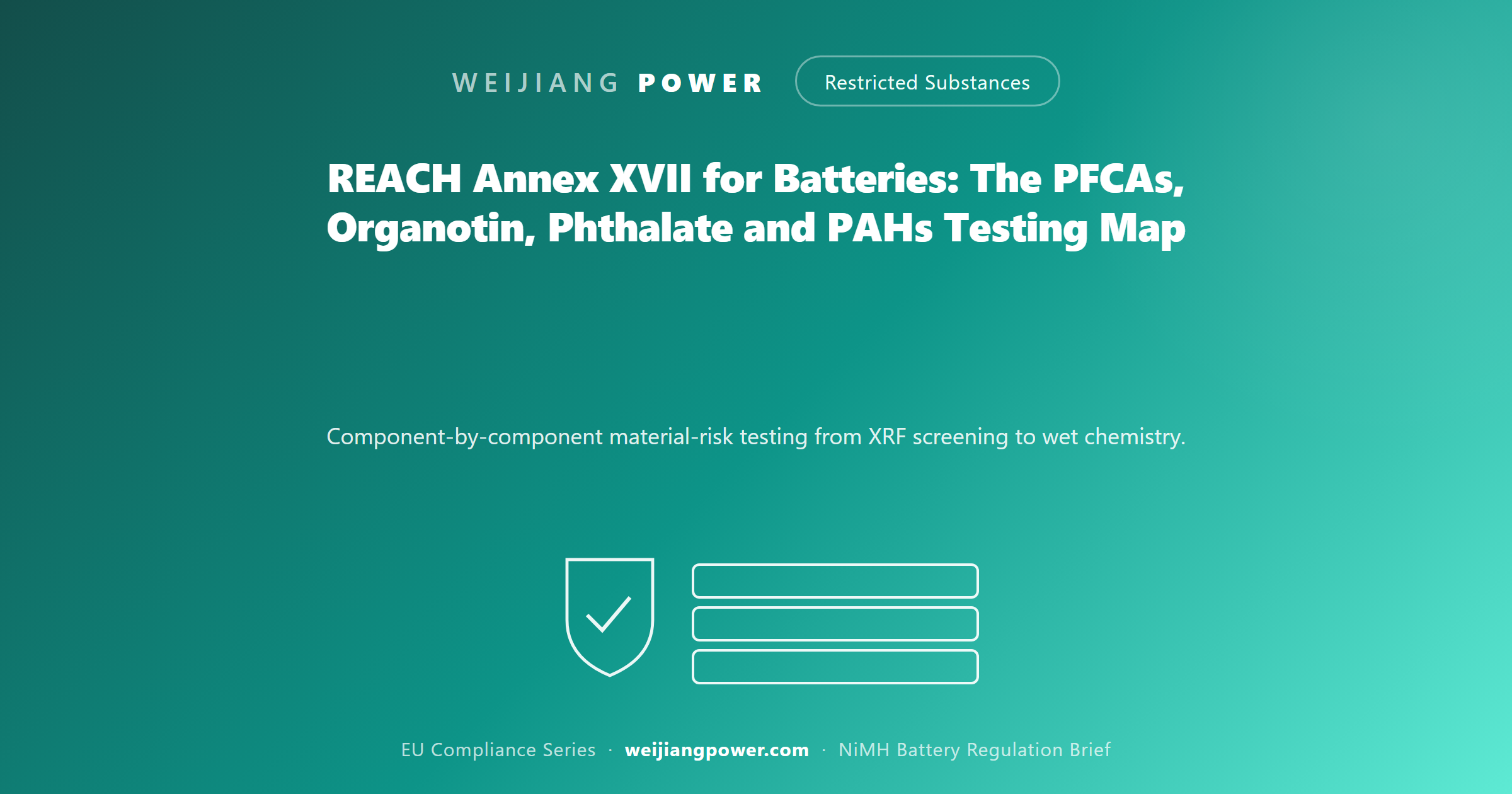 REACH Annex XVII testing map for NiMH batteries PFCAs organotin phthalates PAHs