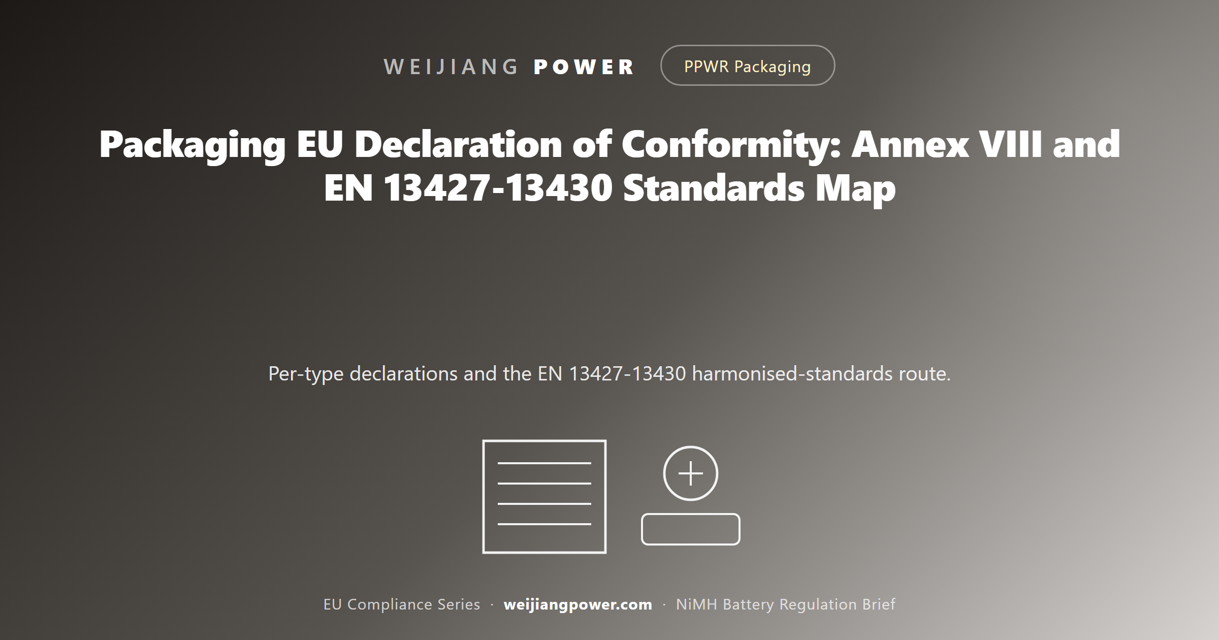 packaging EU declaration of conformity Annex VIII and EN 13427 to 13430 standards map
