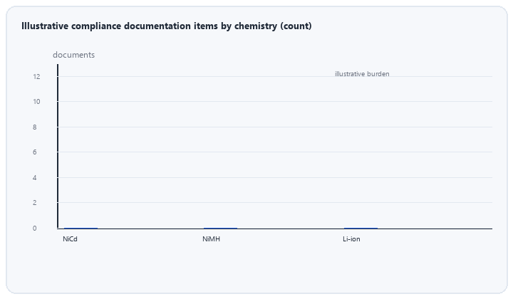 animated comparison of illustrative compliance documentation item counts by chemistry