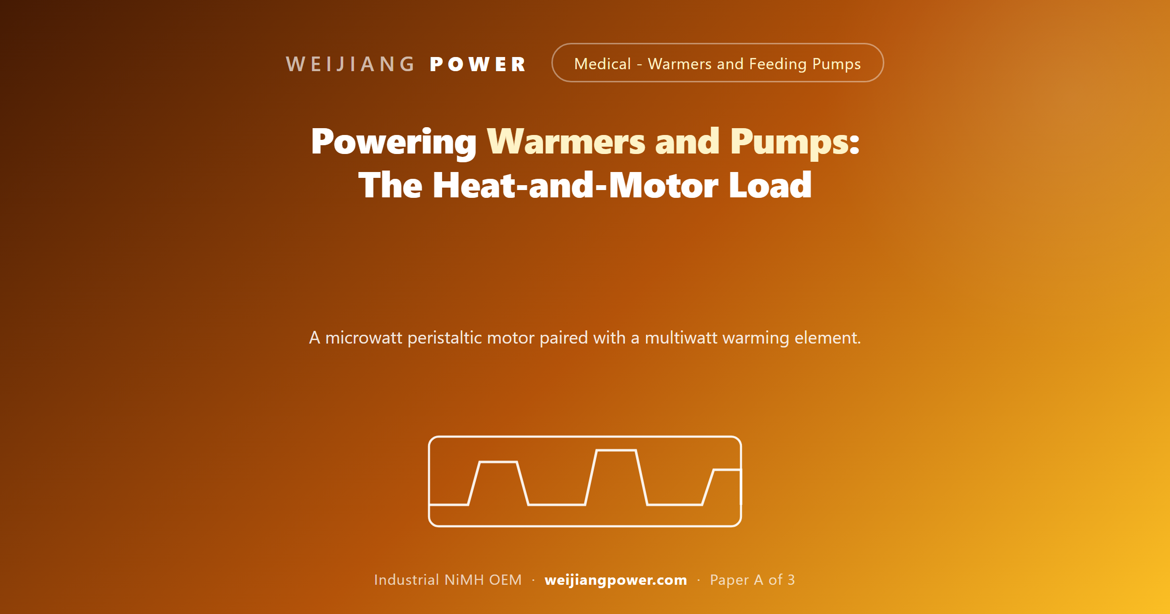 enteral feeding pump and fluid warmer battery load profile heater and peristaltic motor