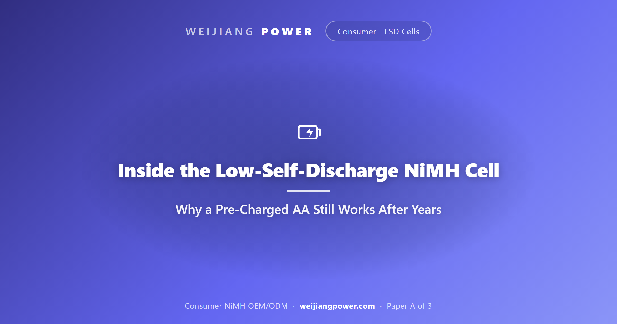 low self discharge LSD NiMH AA cell materials science hydrogen storage alloy lattice separator precharged