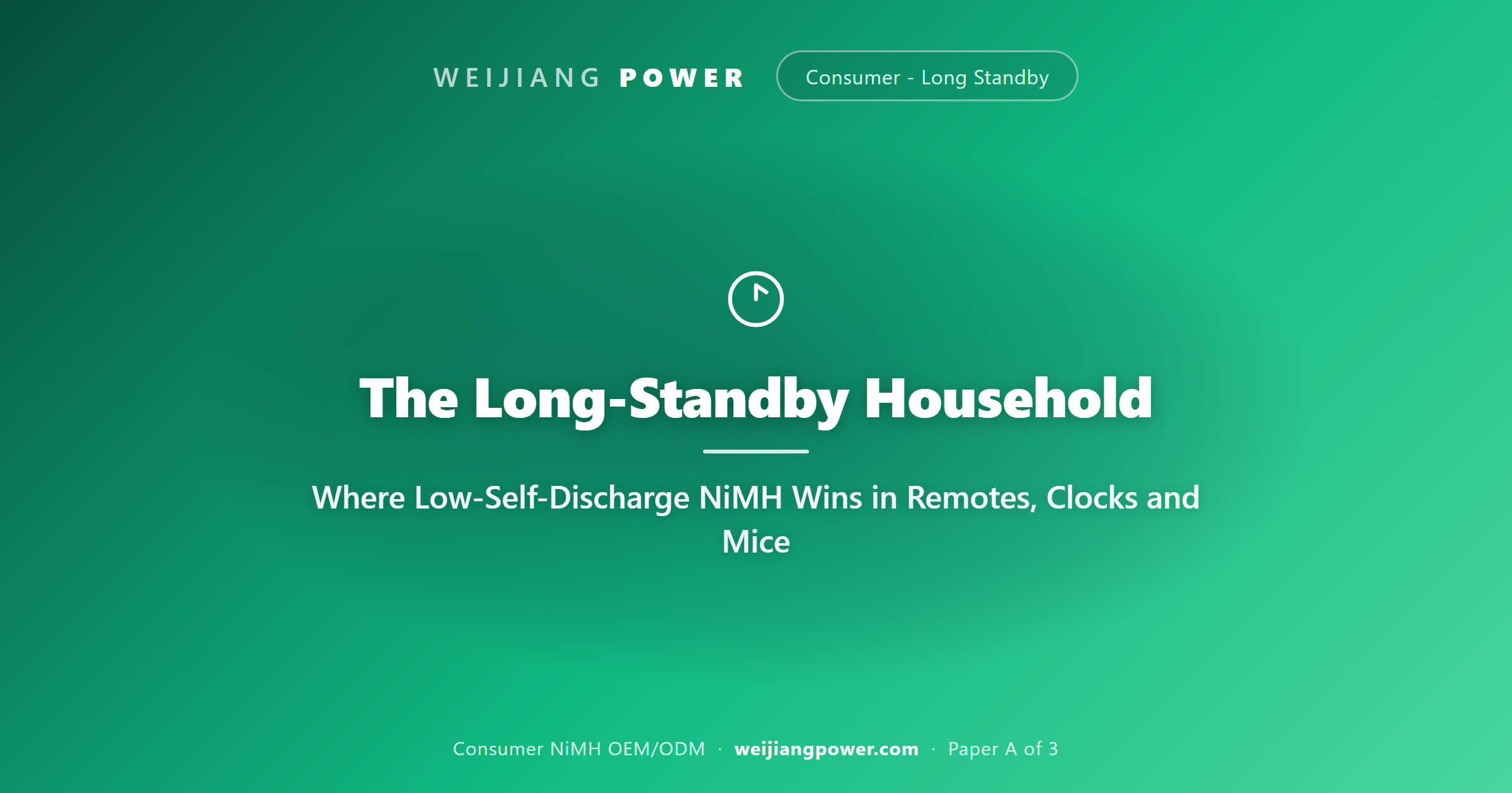 low self discharge NiMH in TV remote clock wireless mouse long standby household background load
