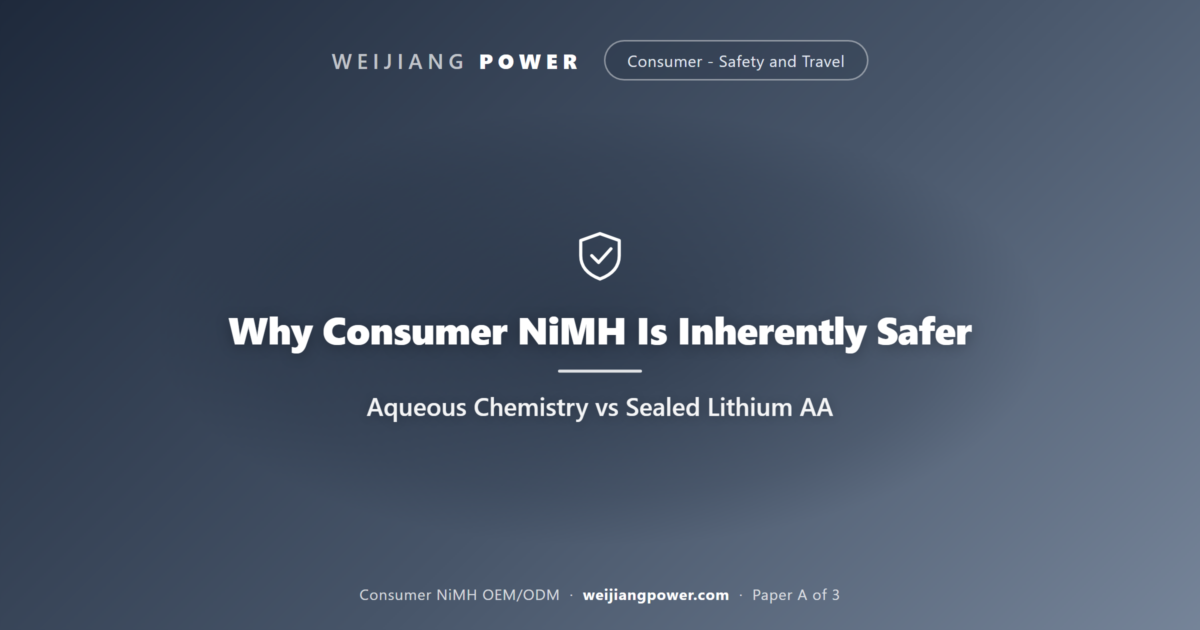 intrinsic safety of aqueous NiMH versus lithium AA thermal runaway resealable vent oxygen recombination