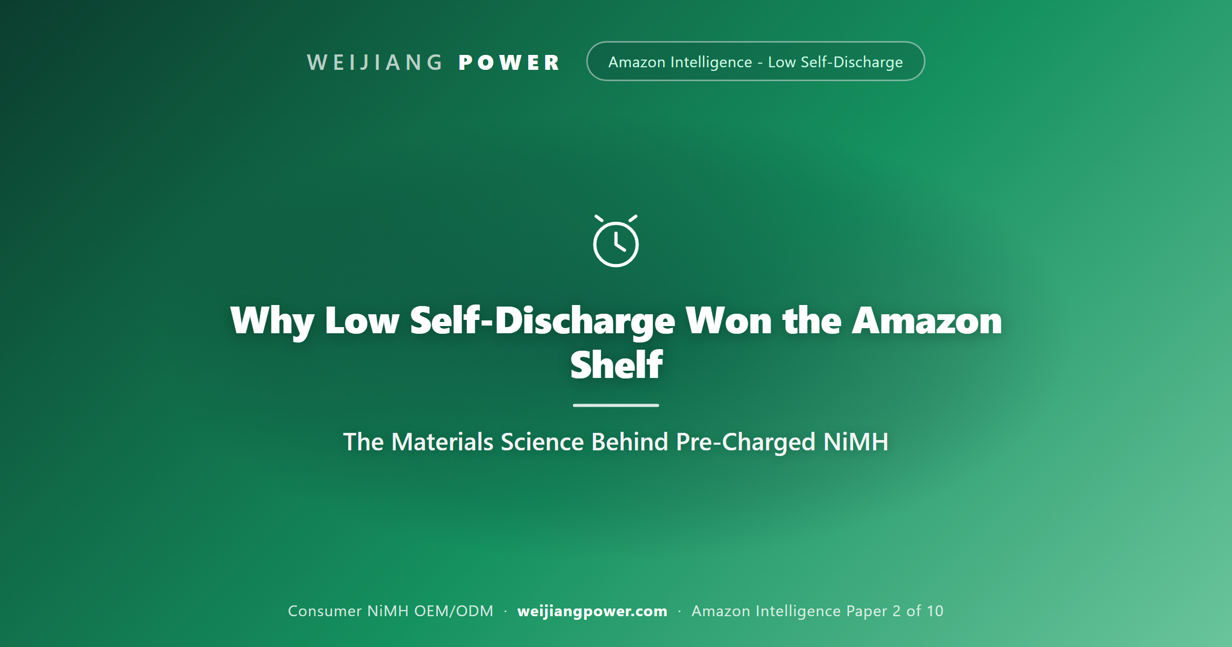 Academic cover explaining low-self-discharge NiMH materials science and ten-year retention