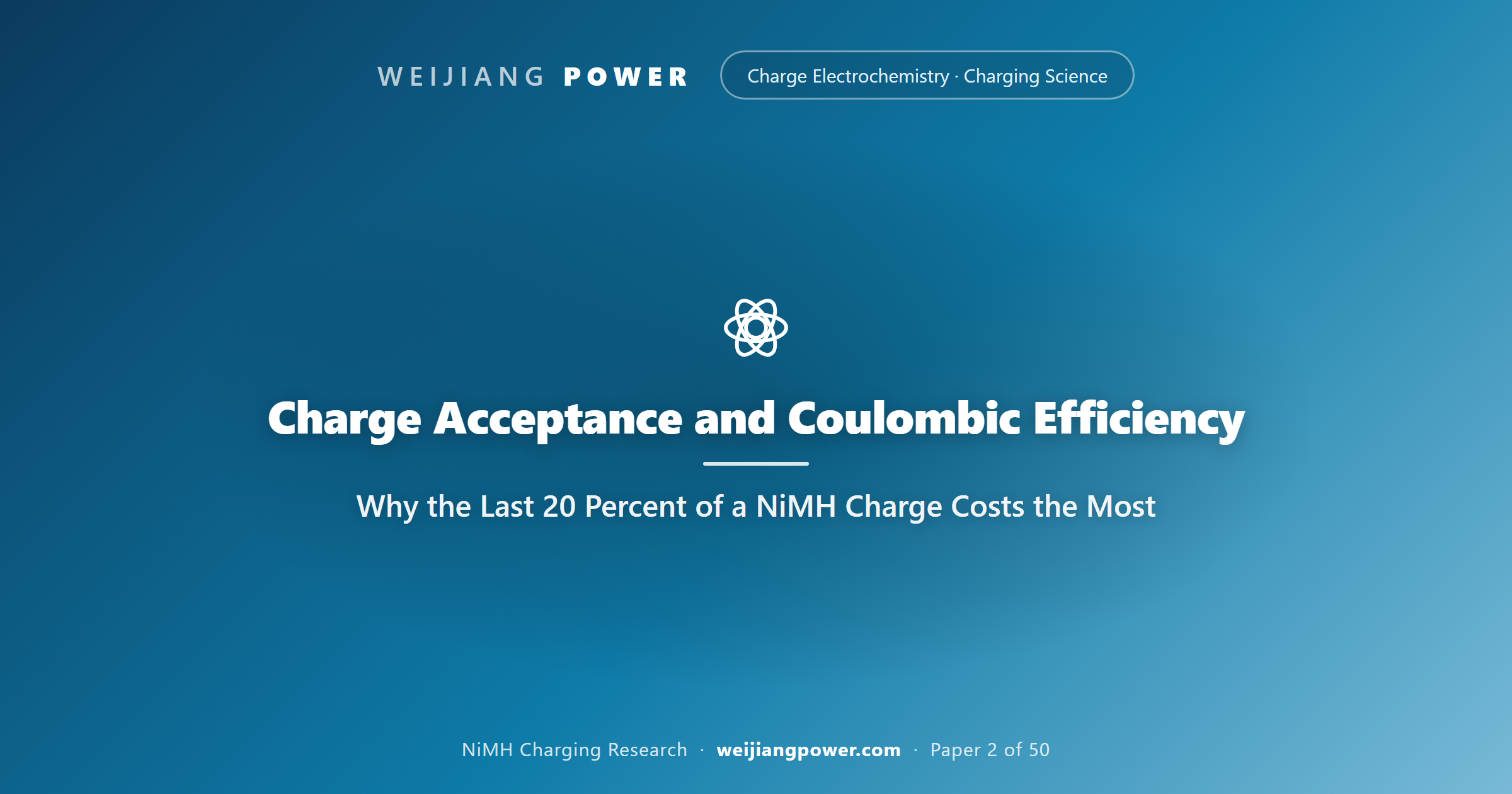 Charge Acceptance and Coulombic Efficiency: Why the Last 20 Percent of a NiMH Charge Costs the Most