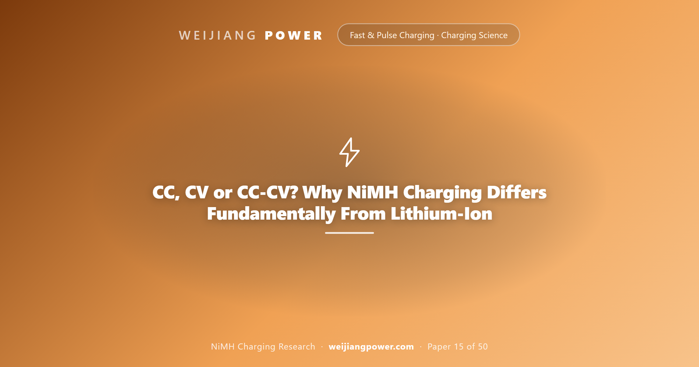 CC, CV or CC-CV? Why NiMH Charging Differs Fundamentally From Lithium-Ion