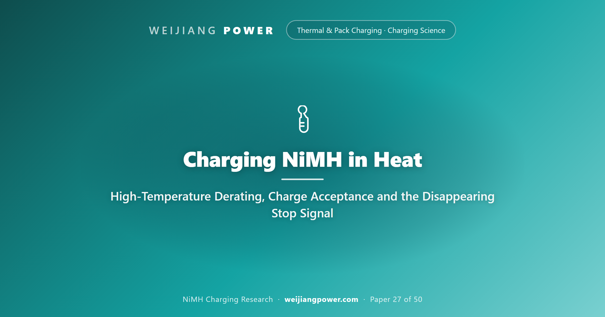 Charging NiMH in Heat: High-Temperature Derating, Charge Acceptance and the Disappearing Stop Signal