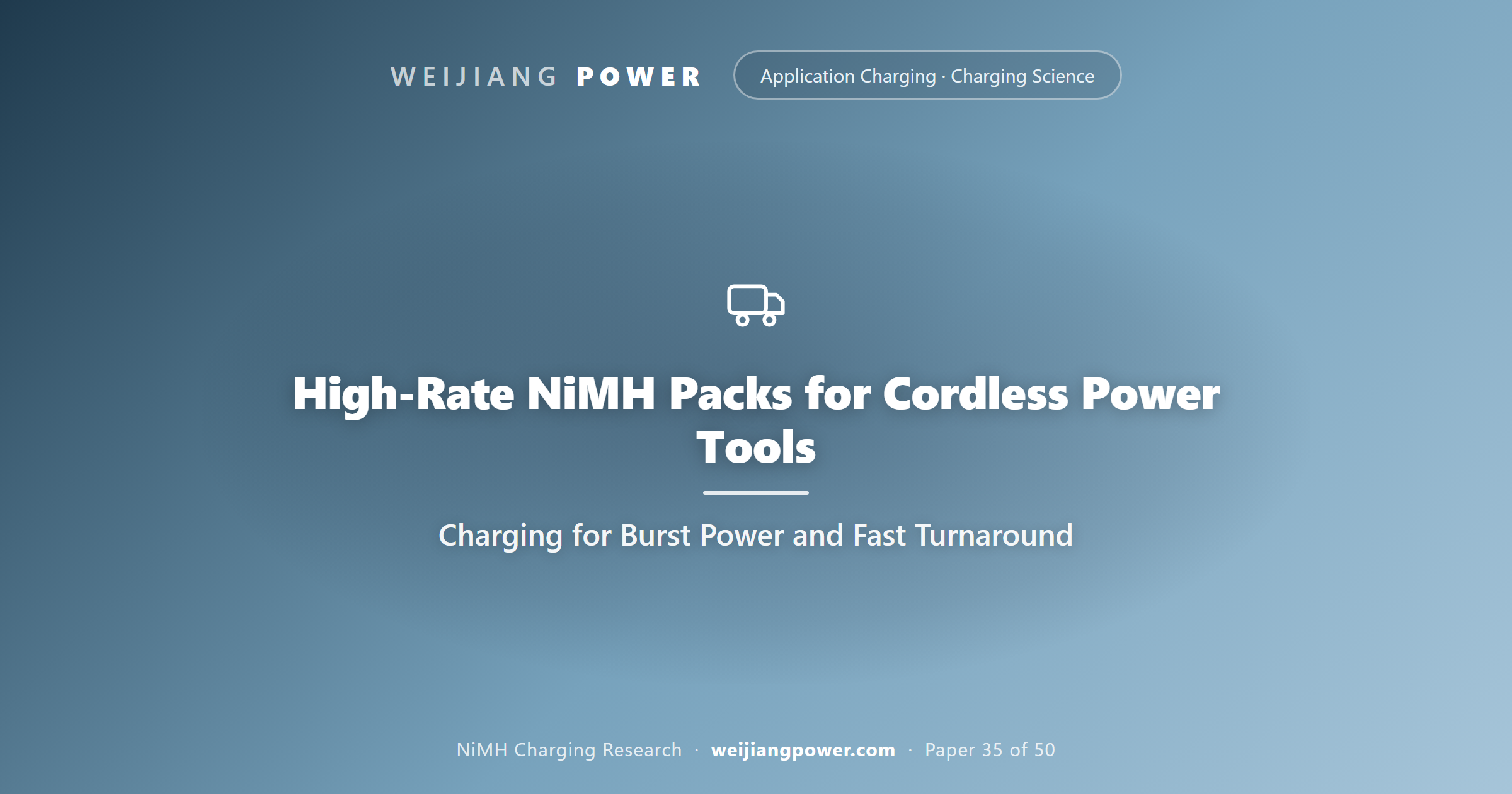 High-Rate NiMH Packs for Cordless Power Tools: Charging for Burst Power and Fast Turnaround