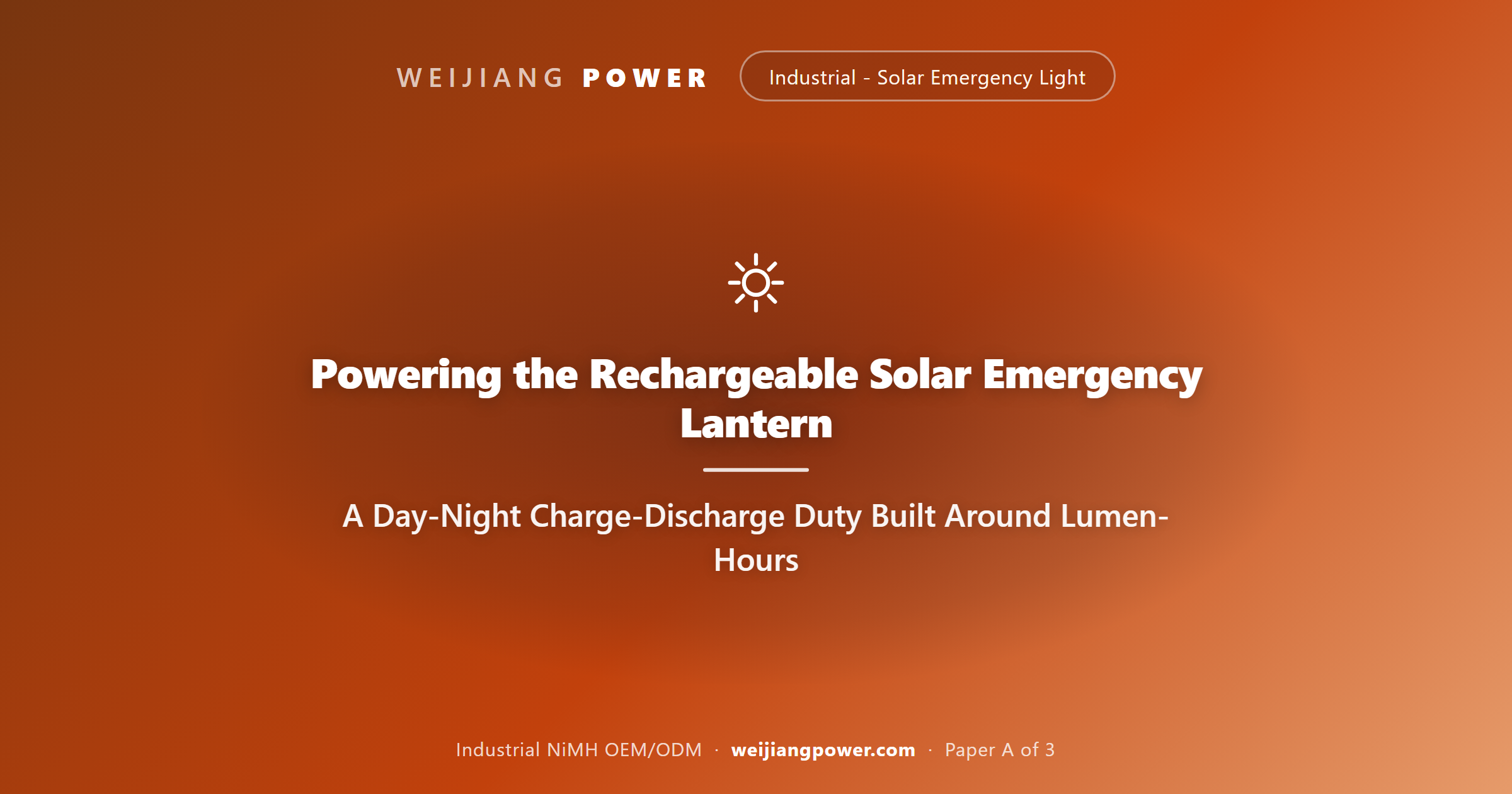 Academic cover for the load profile of a rechargeable solar emergency lantern powered by NiMH