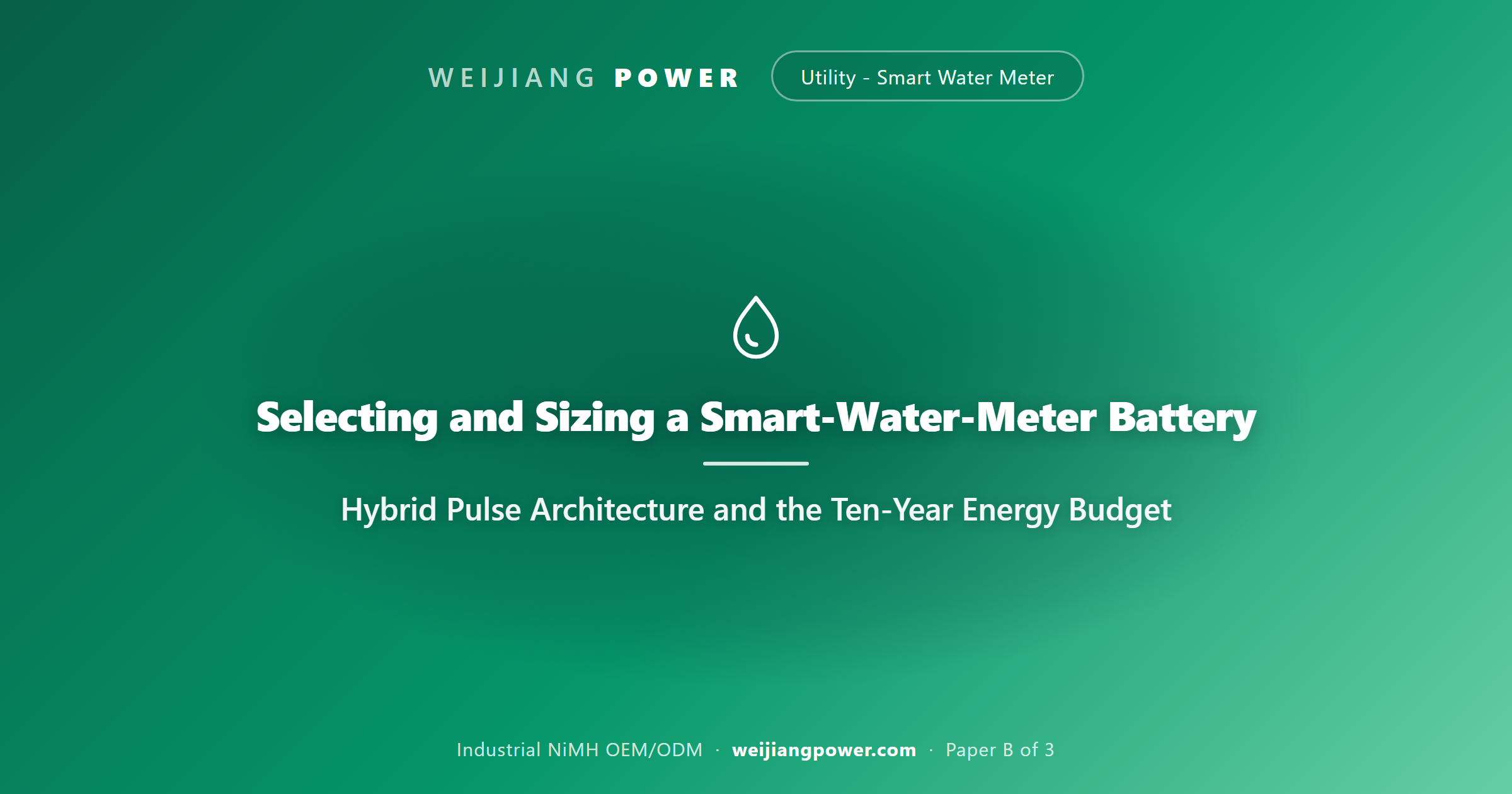 Academic cover for sizing a hybrid NiMH pulse-assist battery in a smart water meter