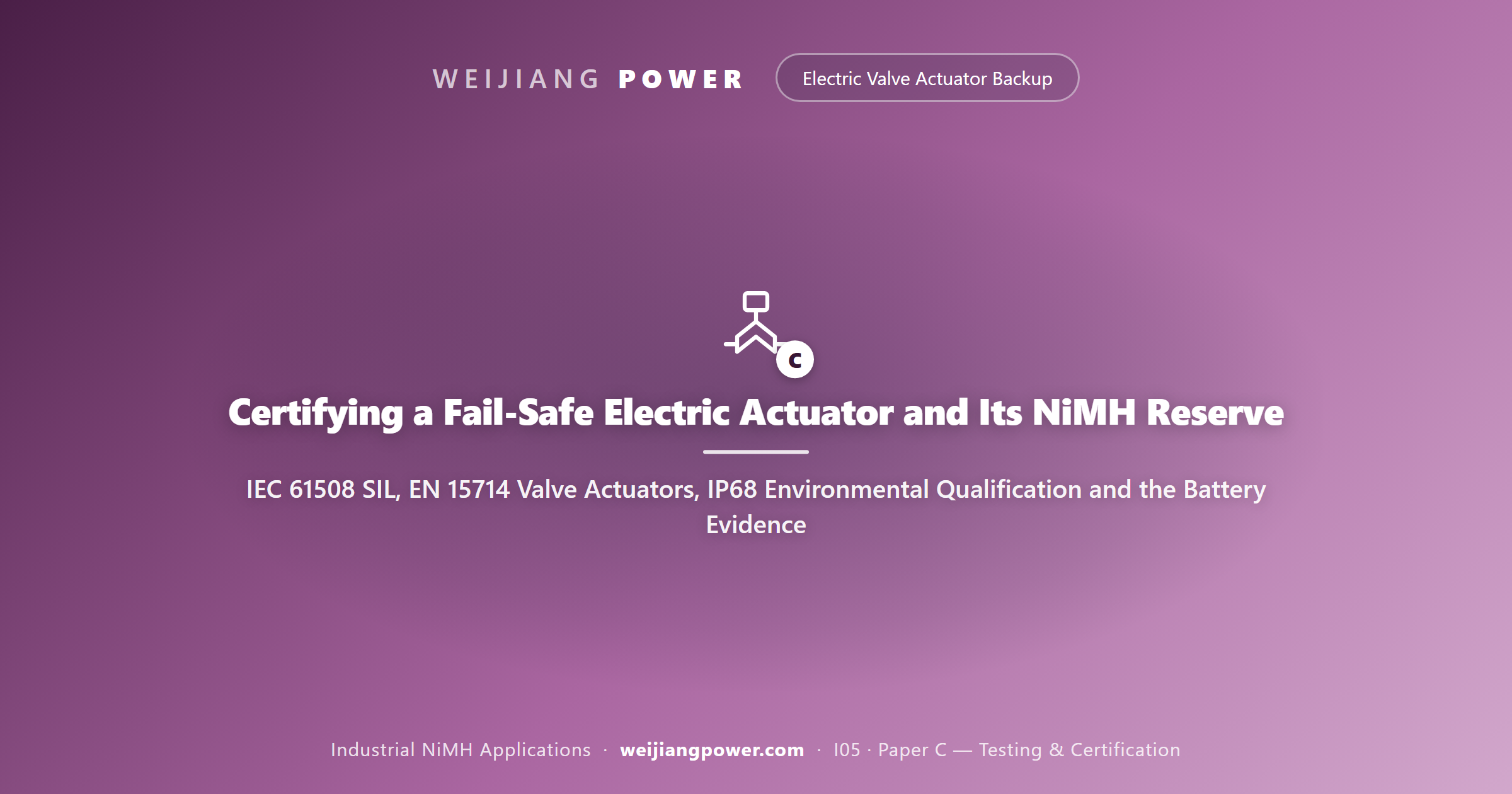 Certifying a Fail-Safe Electric Actuator and Its NiMH Reserve: IEC 61508 SIL, EN 15714 Valve Actuators, IP68 Environmental Qualification and the Battery Evidence