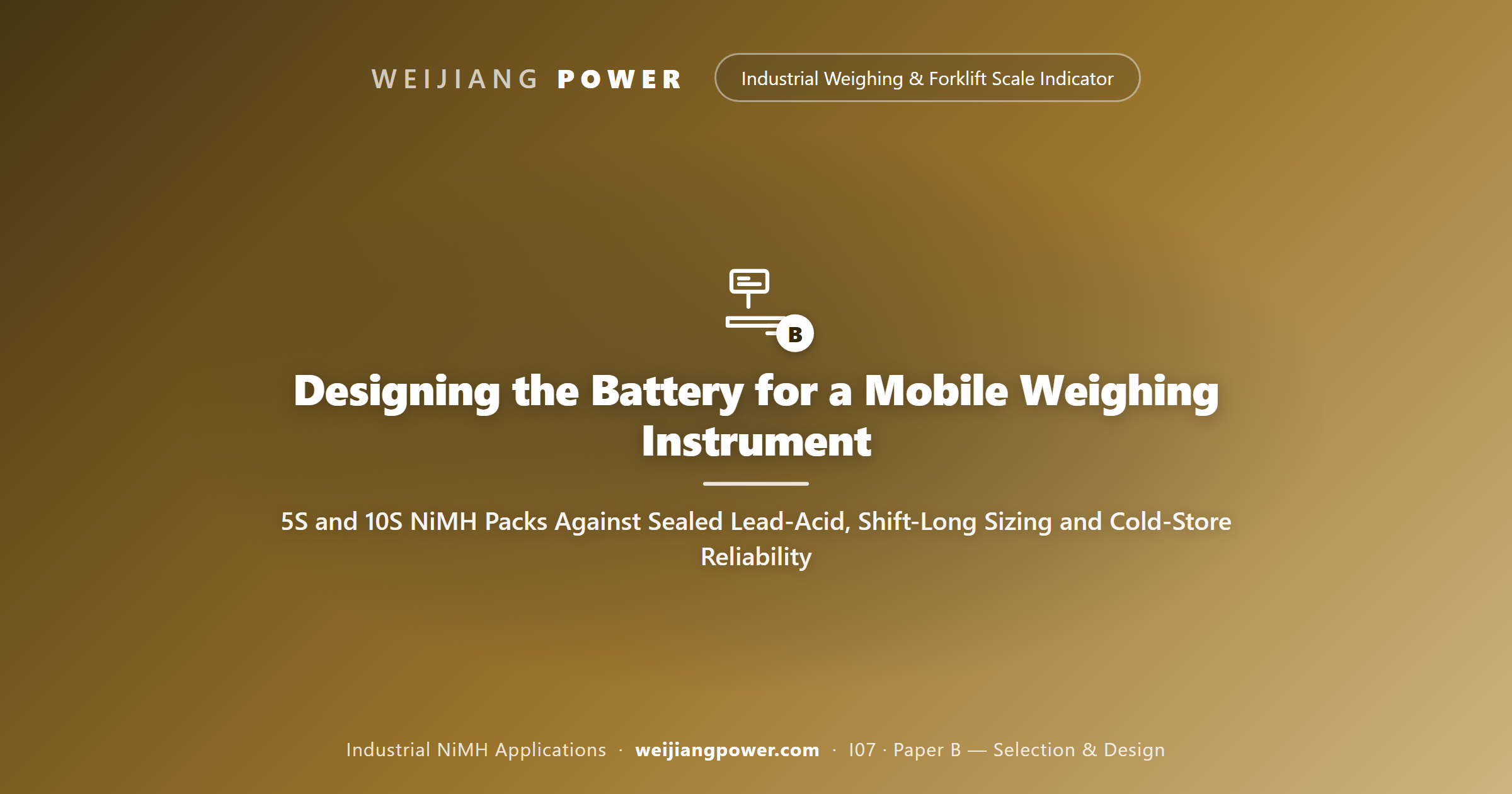 Designing the Battery for a Mobile Weighing Instrument: 5S and 10S NiMH Packs Against Sealed Lead-Acid, Shift-Long Sizing and Cold-Store Reliability