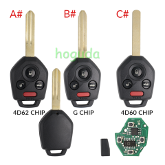 For Subaru Tribeca Legacy Outback 3 button with 433MHz 4D60 4D62 4D82G chip Remote Car Key Fob FCC ID: CWTWBU766 P/N: 57497-AJ00A