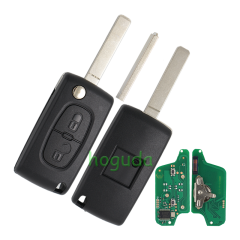 For Peugeot ASK 2 button flip remote key with VA2 307 blade 433Mhz PCF7941 Chip (Before 2011 year)