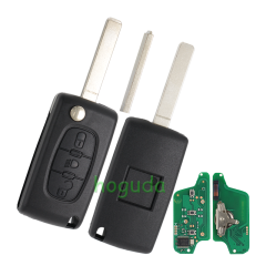 For Peugeot ASK 3 button flip remote key with VA2 307 blade (With Light button) 433Mhz PCF7941 Chip (Before 2011 year)