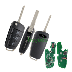 For Audi Q2 Q3 3 button keyless go remote key with MQB48 ID48 (megmos AES)433mhz FCCID:81A837220