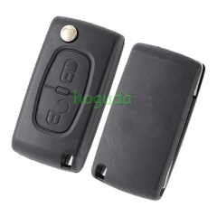 For Peugeot 407 blade 2 buttons flip remote key blank ( HU83 Blade - 2Button - No battery place ) (No Logo)