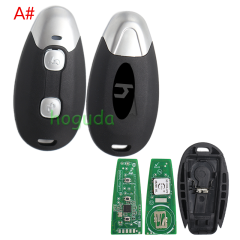 For Vespa 2 button Keyless Go remote key with 4A Chip NCF29A 433MHz Fsk