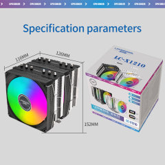 Double Tower CPU Air Cooler with 6 Heat Pipes Aluminum Cooper Heatsink PC Radiator for Intel/AMD for Computer Case