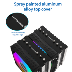 Double Tower CPU Air Cooler with 6 Heat Pipes Aluminum Cooper Heatsink PC Radiator for Intel/AMD for Computer Case