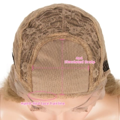 Superbar Human Hair Lace Calp Wigs Wigswith Natural Lace Hairline Body Wave Wig with BabyHair Brown Blonde Color
