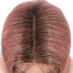 Superbar Straight Part Lace Human Hair PinkBob Wigs With Bady Hair 12inch