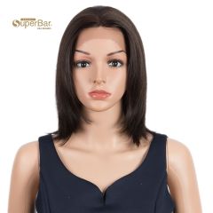 Superbar Remy Human Hair Wigs 13x2 LaceFrontal Wigs straight Hair Bob Wig 150% DensityNatural Color