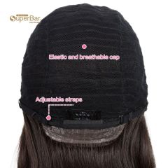 Superbar Remy Human Hair Wigs 13x2 LaceFrontal Wigs straight Hair Bob Wig 150% DensityNatural Color