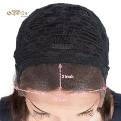 Superbar Remy Human Hair Wigs 13x2 LaceFrontal Wigs straight Hair Bob Wig 150% DensityNatural Color