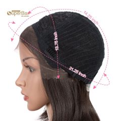 Superbar Remy Human Hair Wigs 13x2 LaceFrontal Wigs straight Hair Bob Wig 150% DensityNatural Color