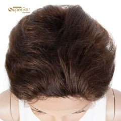 Superbar Human Hair Pixie Cut Wigs Pixie BobWig with Hand-tied Hairline Brown Color